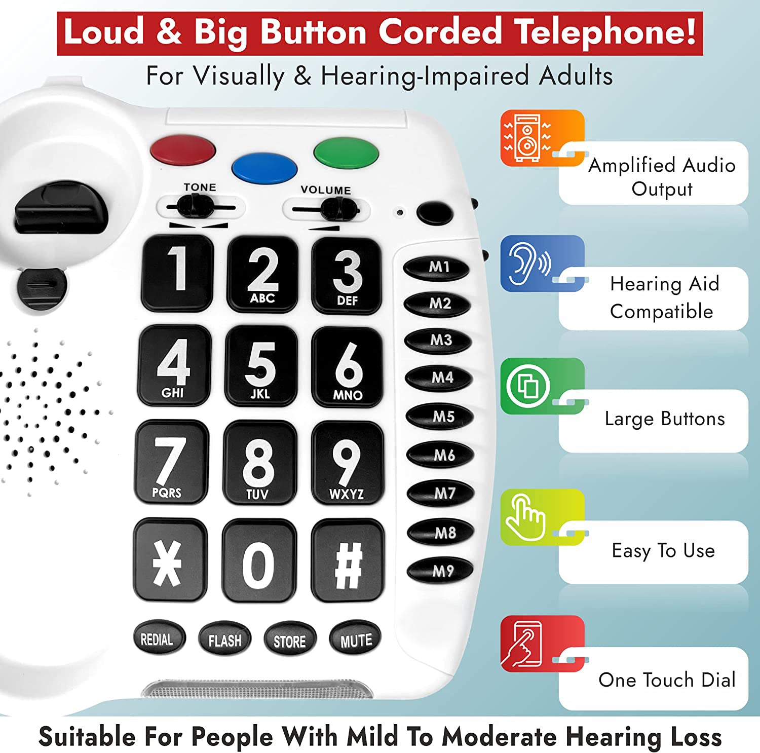 TP100WH Amplified Big Button Phone