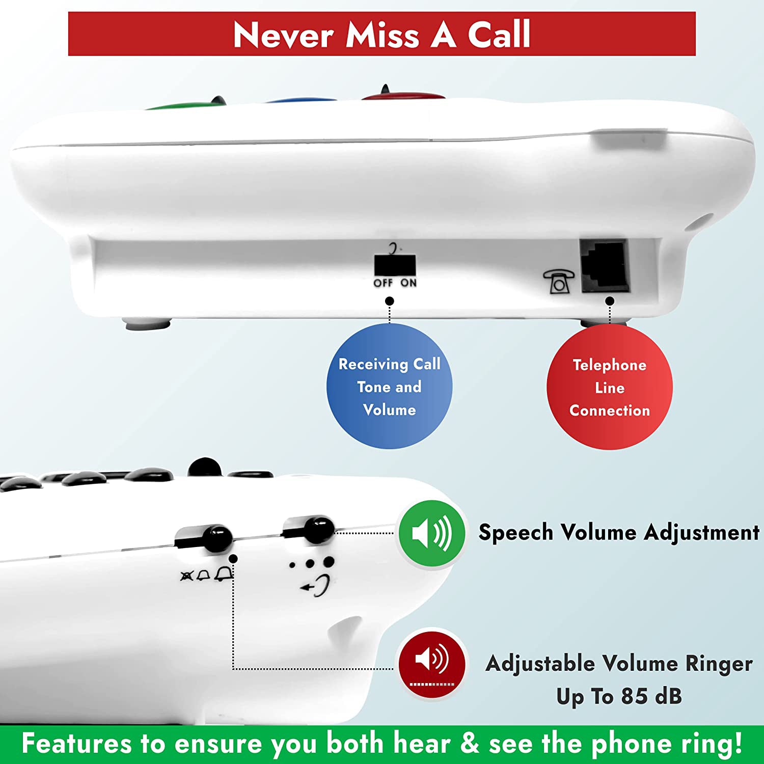 TP100WH Amplified Big Button Phone