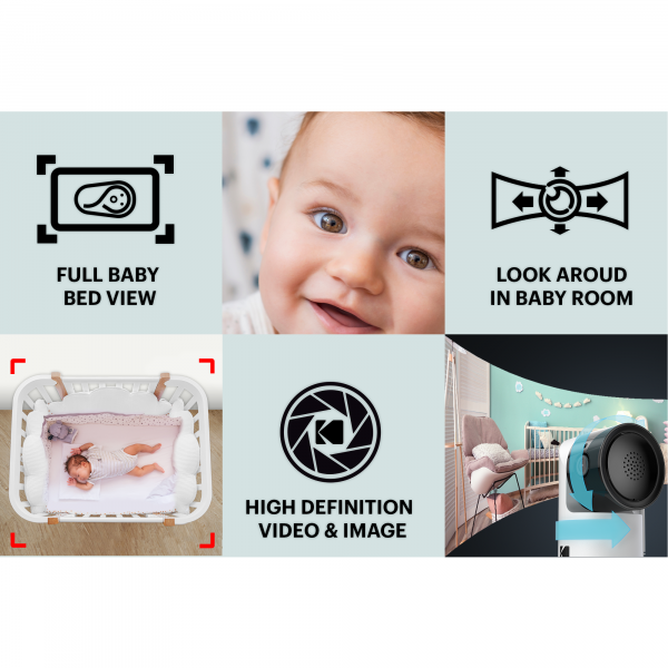 C525P-2 5" Smart HD Video Baby Monitor with + BONUS Motorised Pan-Tilt Camera