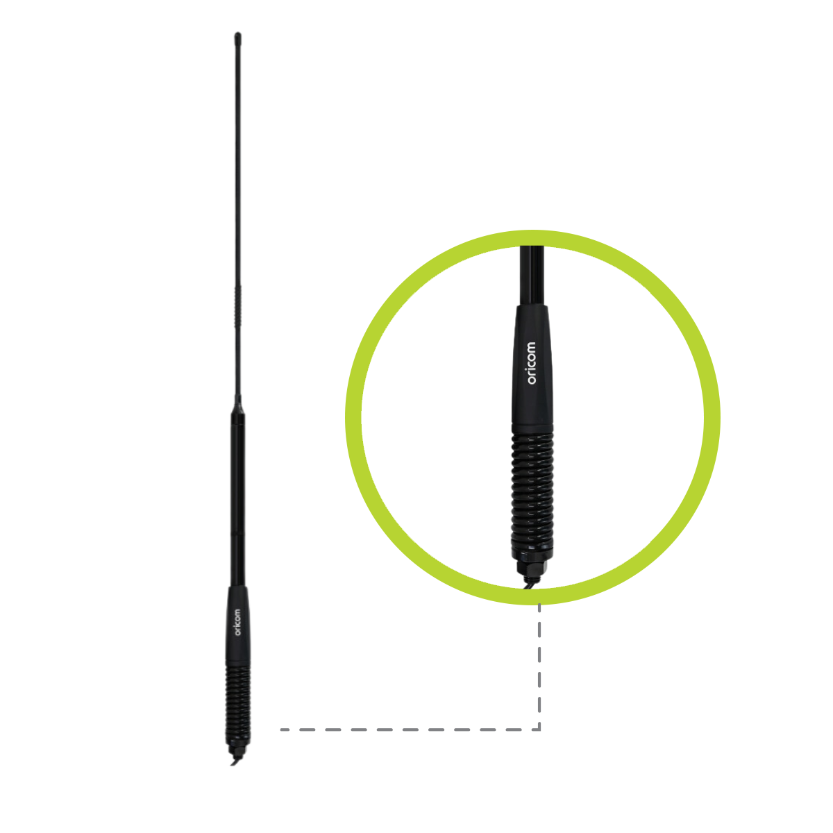 ANU1106 2-in-1 All-Terrain UHF CB Antenna for low/high gain (3dbi/6.5dbi)