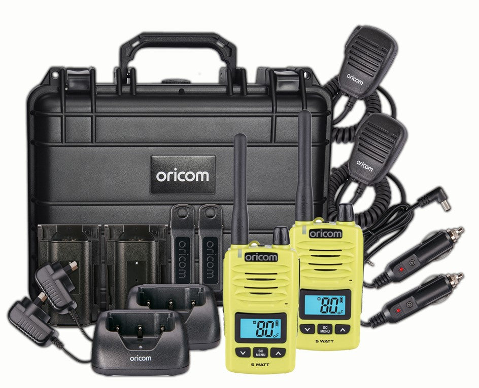 DTXTP600LME 5 Watt IP67 Waterproof Handheld UHF CB Radio Trade Pack (Twin Lime Radios)