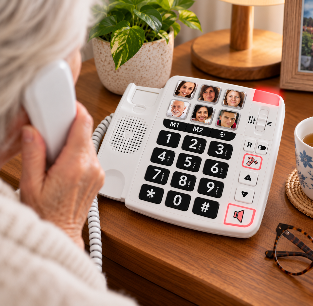 Large, high-contrast keypad