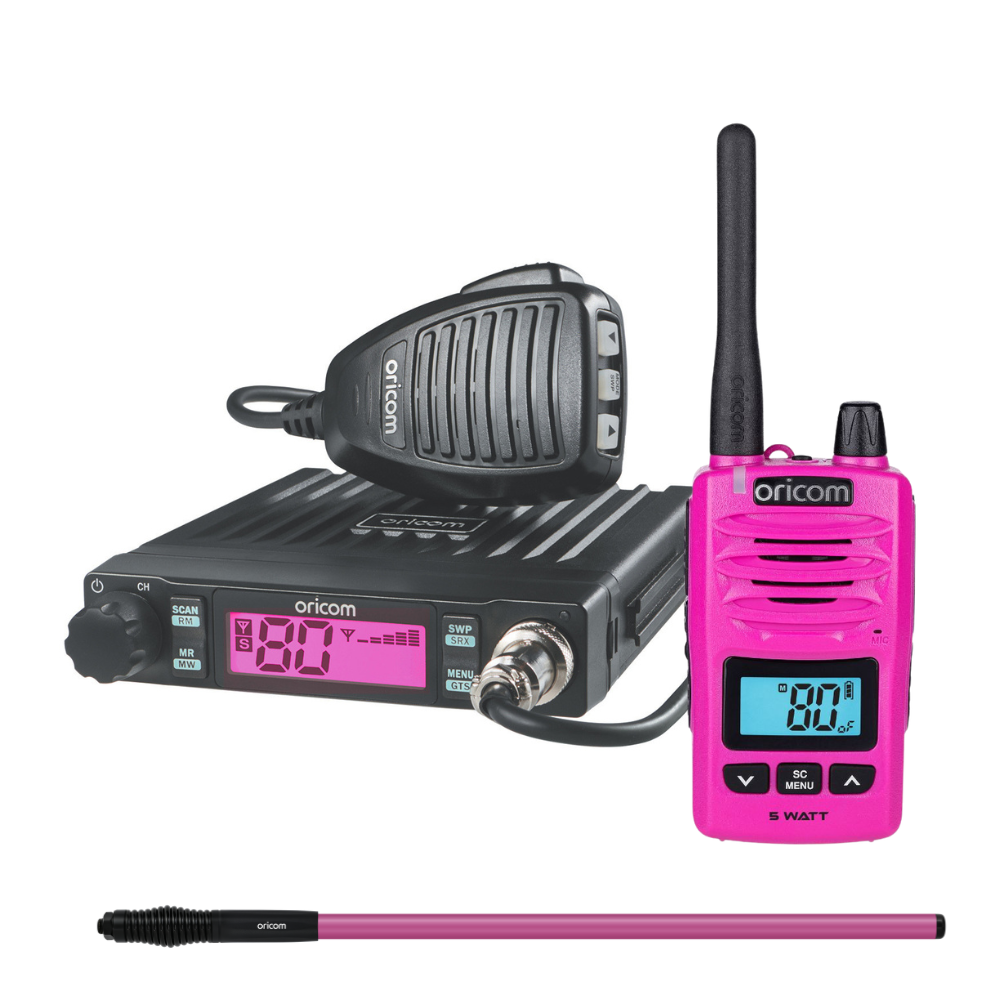 DTX4000PNK Dual Receive UHF CB Radio Bundle Pack (Pink)