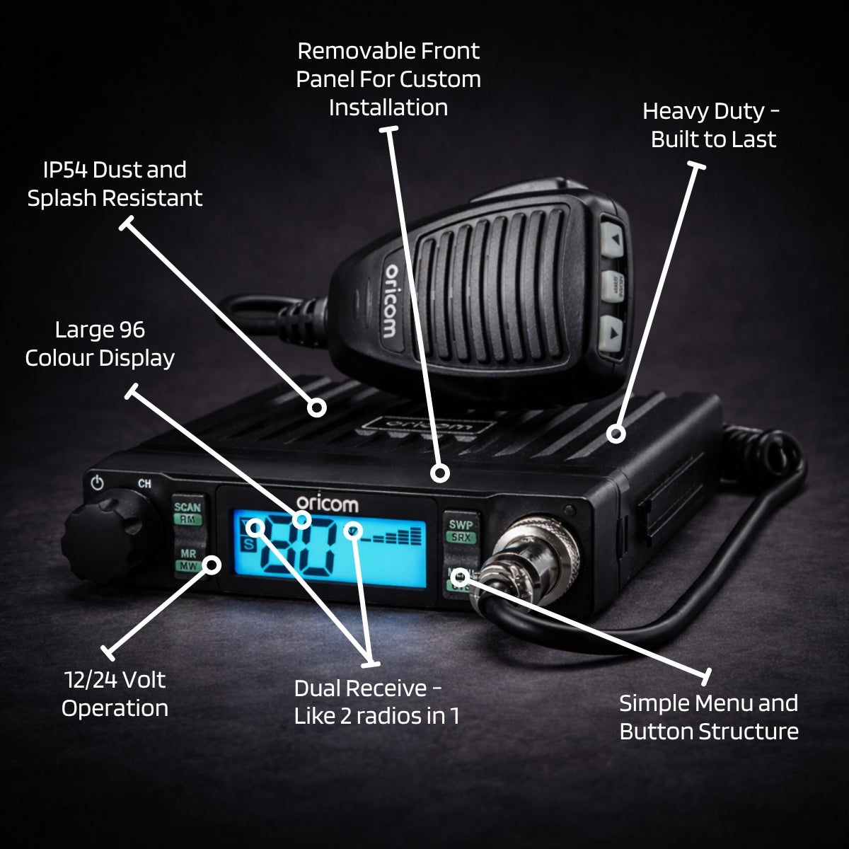 DTX4000VP216 Dual Receive UHF CB Radio Value Pack