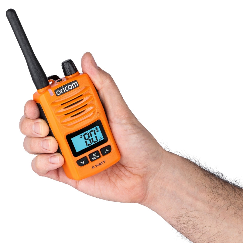 DTXTP600OR 5 Watt IP67 Waterproof Handheld UHF CB Radio Trade Pack (Twin Orange Radios)