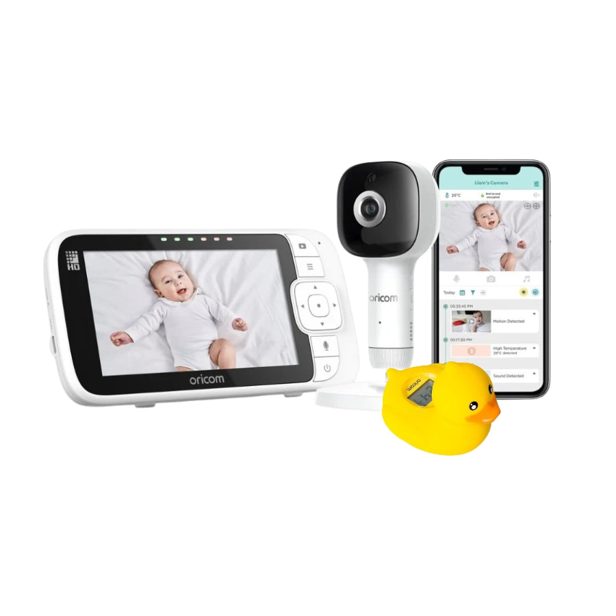 OBH650AIVP02SD 5" Smart AI Video Baby Monitor and Duck Bath Thermometer Bundle