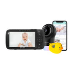 OBH950BKVP02SD 5" Smart HD Video Baby Monitor and Duck Bath Thermometer Bundle