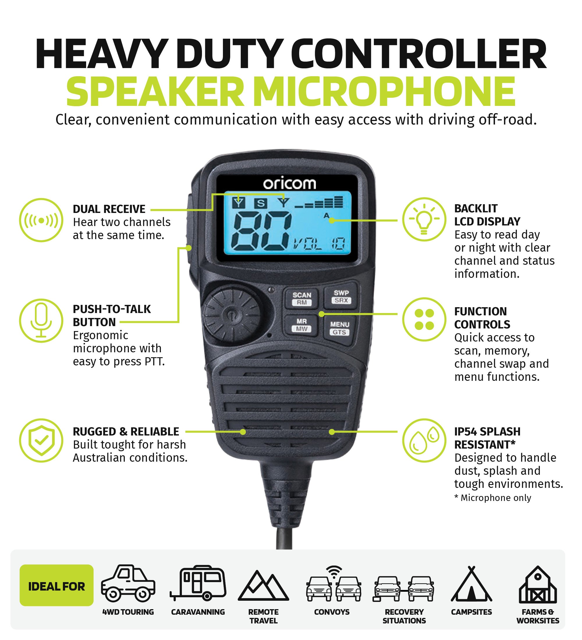 UHF350DR Dual Receive UHF CB Radio