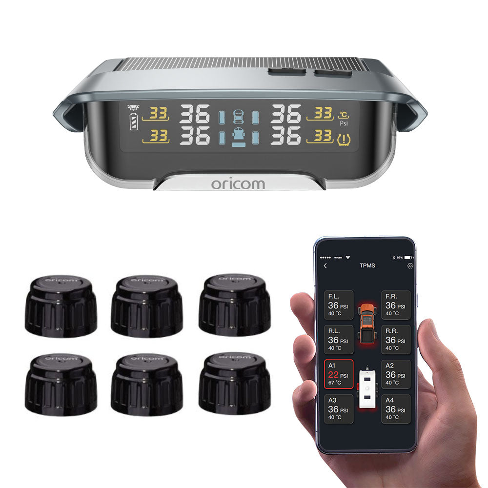 TPMS10-6E Tyre Pressure Monitoring System Incl. 6 External Sensors & APP Functionality