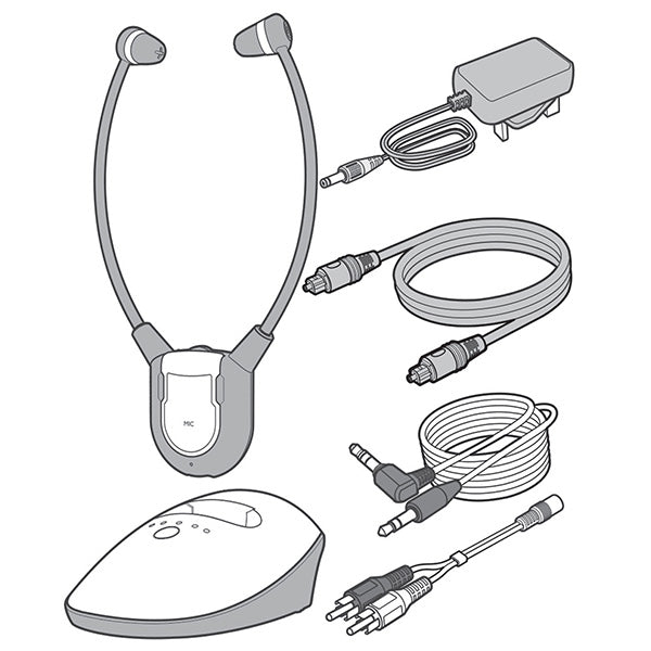 TV7400 Amplified Wireless Headset with Fast Charging Cradle