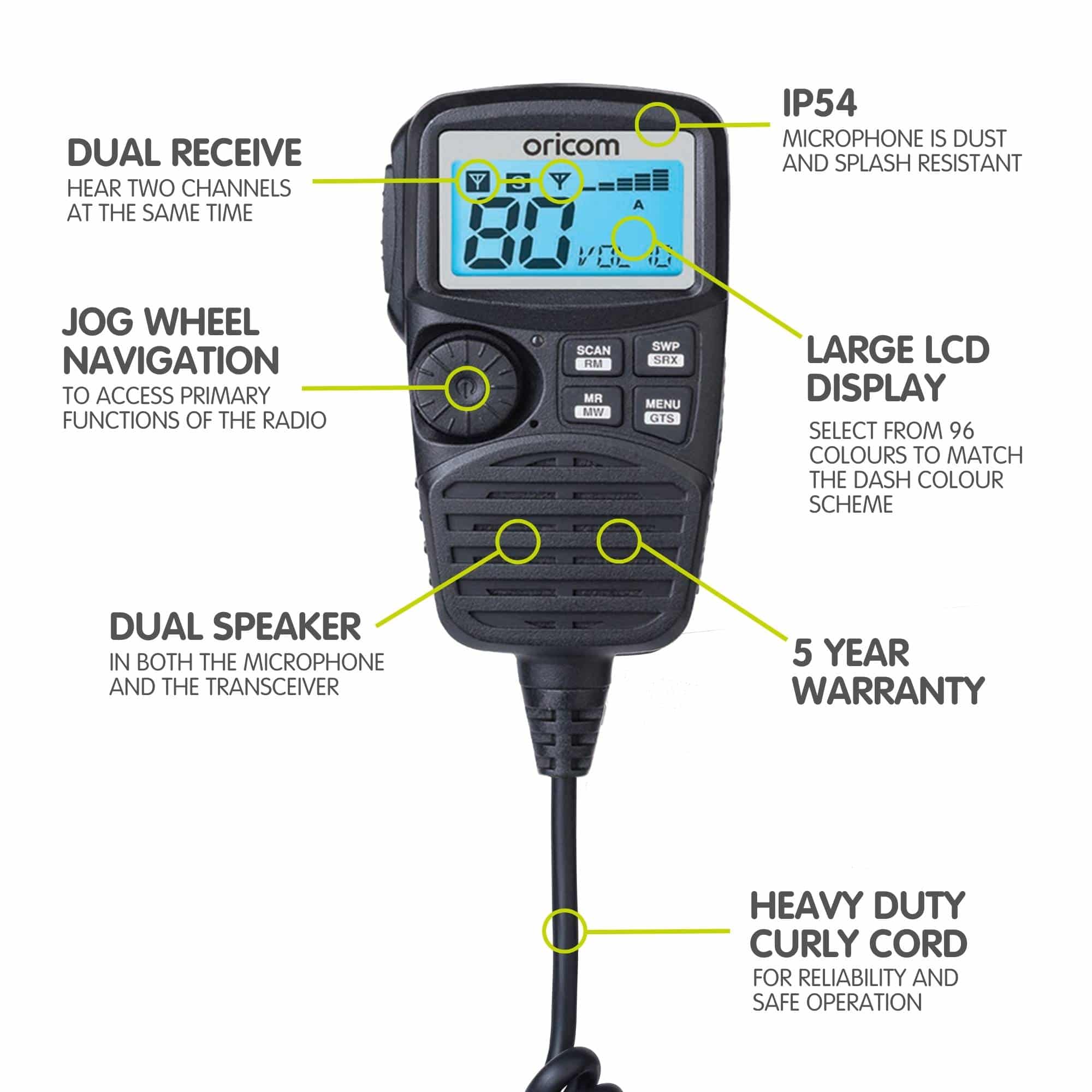 UHF350DR220 Dual Recieve UHF CB Radio Value Pack