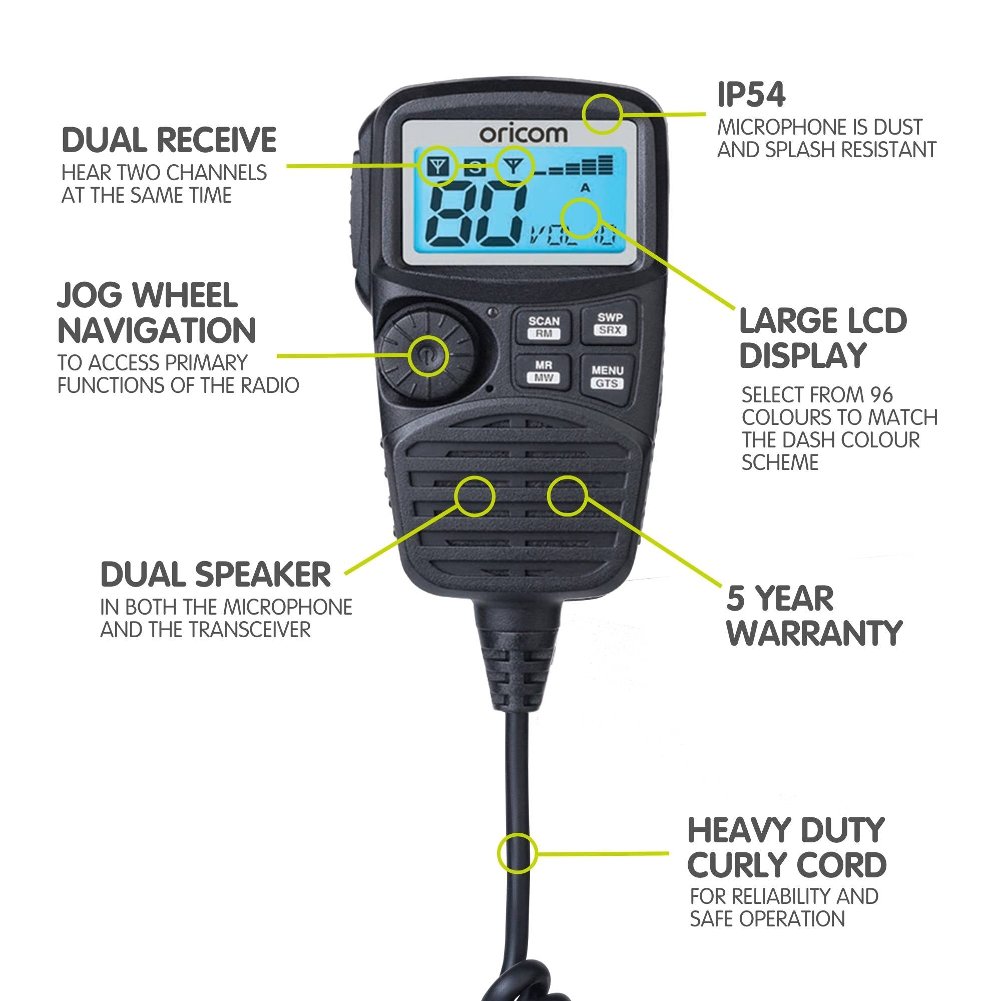 UHF350DRAH - Dual Receive UHF CB Radio + Handheld Value Pack