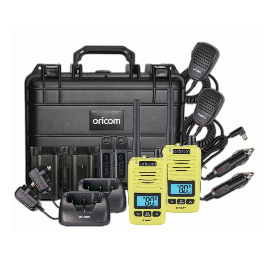 DTXTP600LME 5 Watt IP67 Waterproof Handheld UHF CB Radio Trade Pack (Twin Lime Radios)