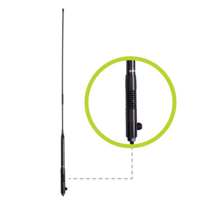 ANU250 UHF CB 6.5 dBi Antenna with Elevated Feed and Flexible Whip